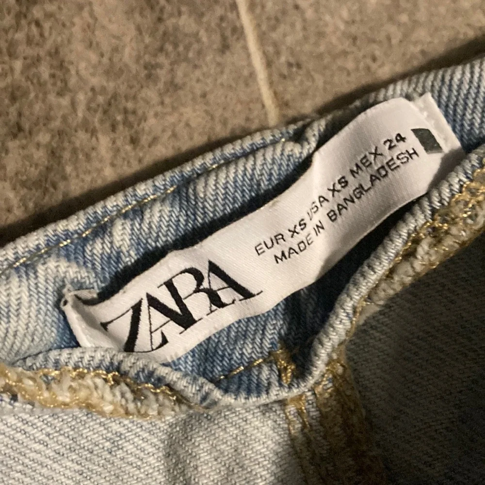 Zara Blue Maxi Pencil Skirt with Ruched Slit jeans skirt